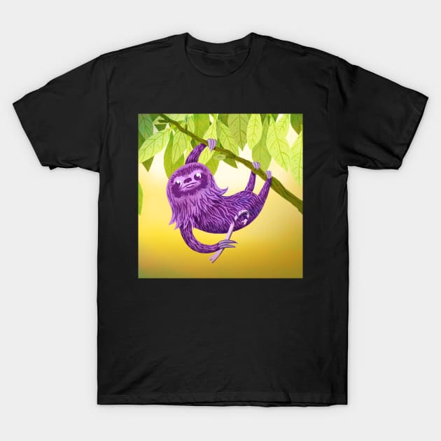 Sneaky Sloth T-Shirt by washburnillustration